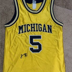 Signed Jalen Rose Vintage Michigan Basketball Jersey #5